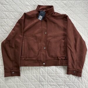 NWT Universal Thread Faux Suede Bomber Jacket -  Rust Brown Small